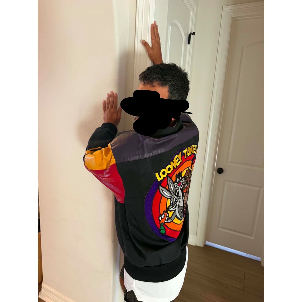 Vintage Looney Tunes Jeff Hamilton Varsity Jacket 90s Mens Large (Made in USA) - Picture 14 of 14